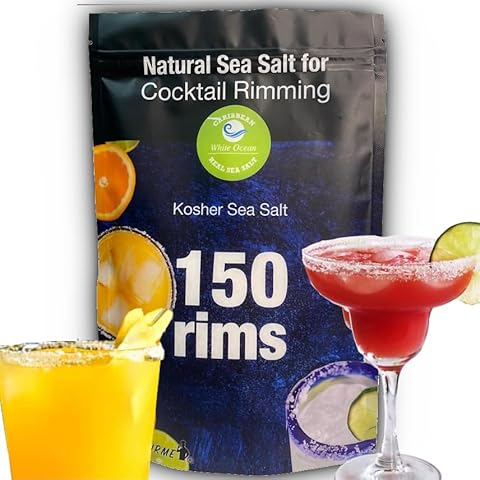 Natural Sea Salt for MARGARITAS RIMS and other Cocktails rims, up to 150 rims, salt for margarita rim 100% ORGANIC and NATURAL, Gourmet Sea Salt with unique Caribbean sea flavor Cover