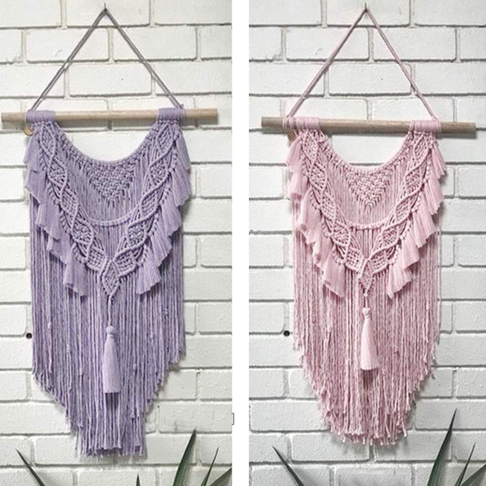 Purple Natural Macrame Rope 2mm/100 Meters Twisted Cotton Rope Twisted Cotton Cord for Wall Hanging,Plant Hangers,Crafts,Knitting,Decorative Projects