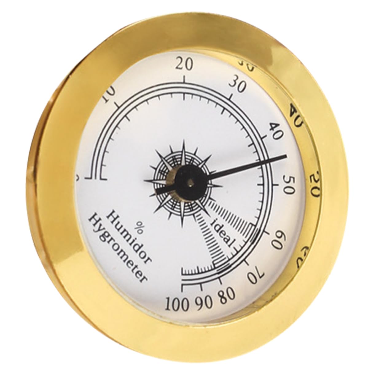 IWOWHERO Mechanical Hygrometer Round Analog Humidity Gauge for Humidor Compact Accessory High-precision Measurement for Indoor Use