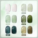 GAOY Jelly Green Gel Nail Polish Set, 6 Transparent Colors Sheer White, Soak Off UV Light Cure Gel Polish for Salon and Nail Art DIY at Home, Emerald Green