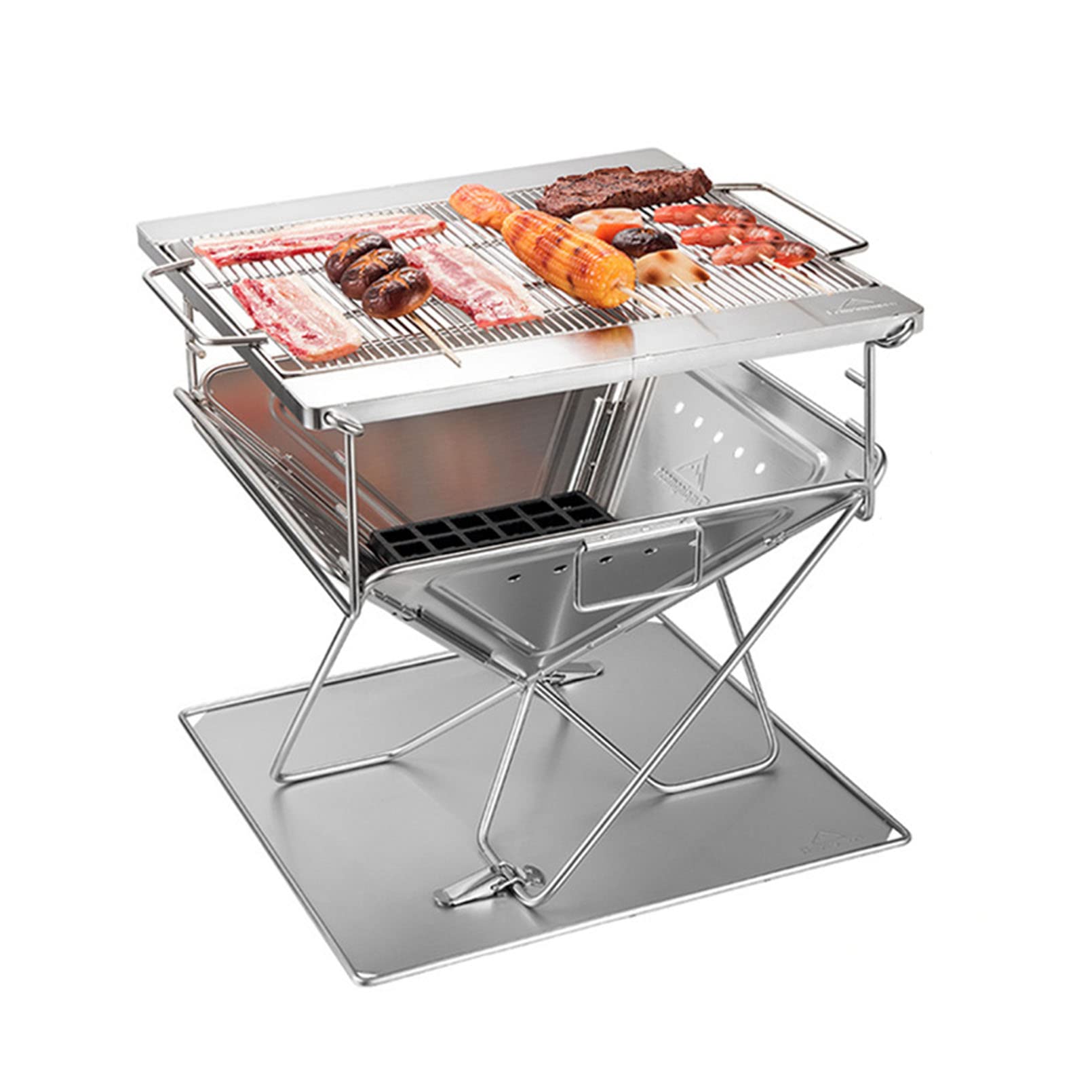 Foyer camping pliable en acier inoxydable JATIBOSH ultra résistant