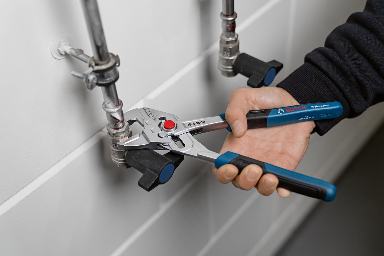 Bosch Professional Pince-clé multiprise (250 mm, poignée à revêtement softgrip bi-matière, acier chrome-vanadium)