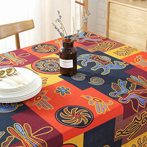 Nappe de table coton lin lavable pour protéger votre meuble en bois - 6