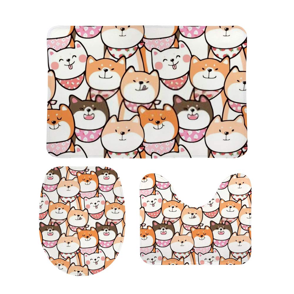 Tapis de bain renard en velours corail doux absorbant lavable en machine
