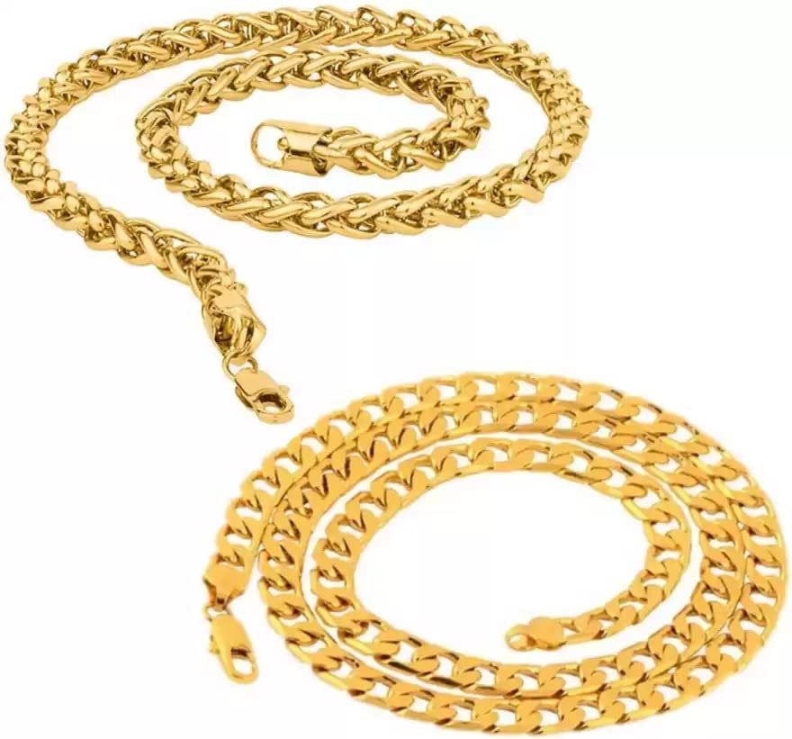 Brado Jewellery Gold Plated and Silver Plated Combo of 2 Stainless Steel Chain For Boys and Man (B09W9N2RVP) Amazon Price History, Amazon Price Tracker