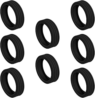 8 fundas protectoras de rueda de equipaje de silicona que absorben los golpes para ruedas de maleta, fácil instalación, reducción de ruido para bolsas de carrito (color negro), Negro, Talla