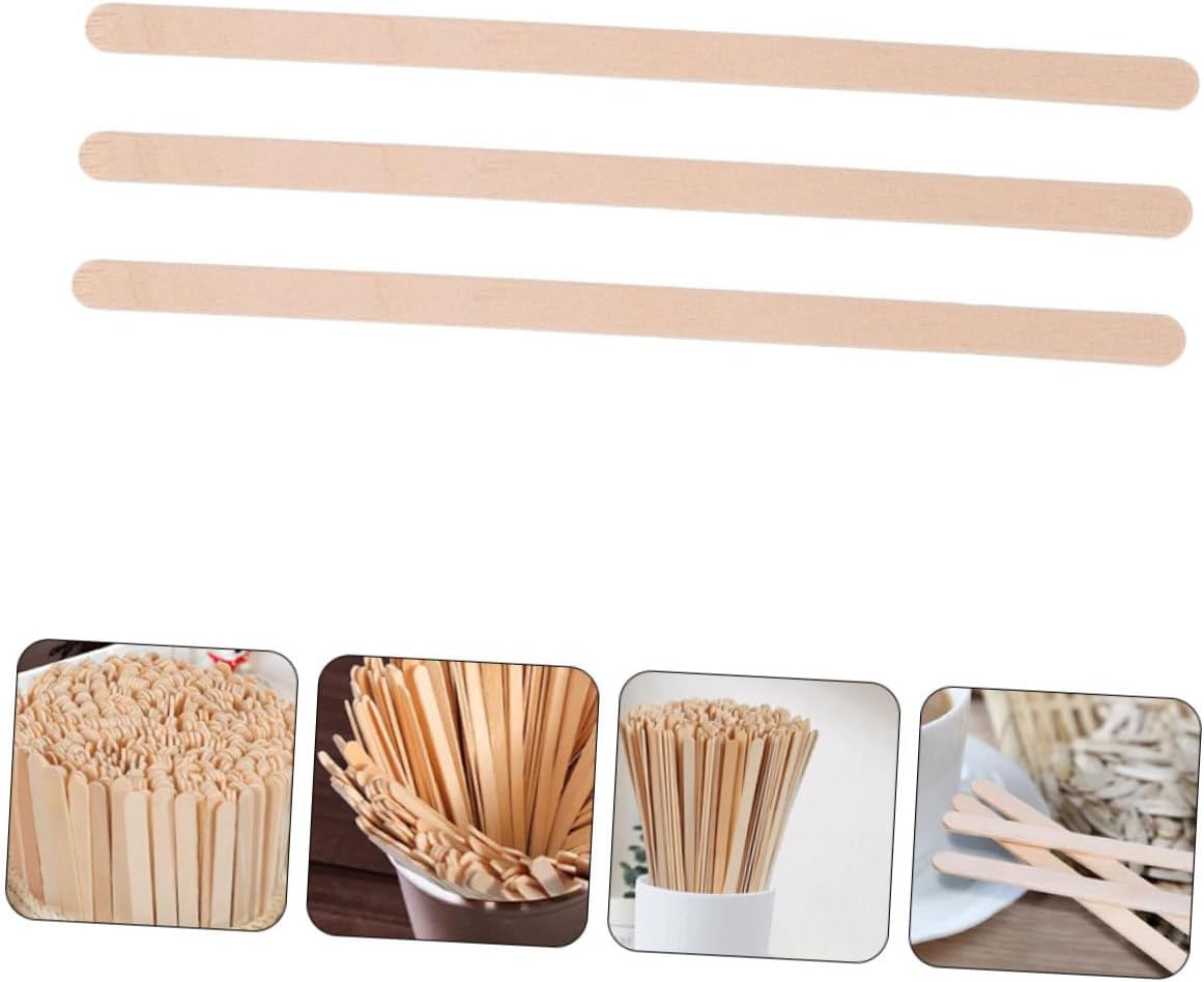 500Pcs Wood Coffee Stirring Sticks Smooth Lightweight Disposable Drink Stirrer Rods for Office Restaurant Use Thick Design Compatible with All Cups