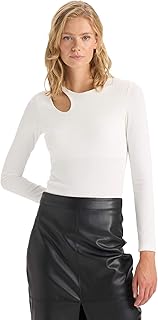 DeFacto Female Slim Fit Crew Neck Long Sleeve Knitted Long Sleeve T-Shirt D5114AX Long Sleeve T-Shirt