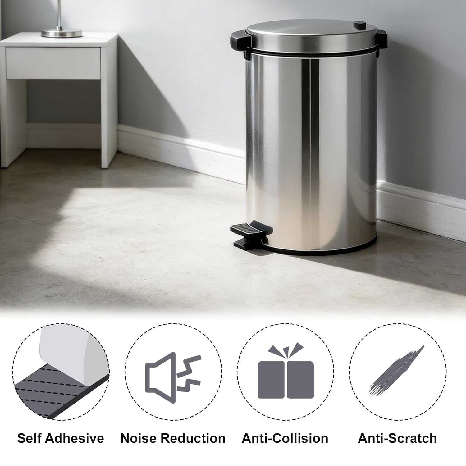 6 Pack Trash Can Wall Guard Bumpers