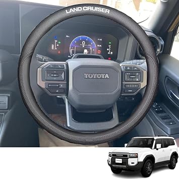 Steering Wheel Cover Fits Toyota New Land Cruiser 250 TRJ250W GDJ250W 250 Series June 2024Present Leather Material Steering Cover Interior Accessory Custom Parts Car Goods Dirt Protection