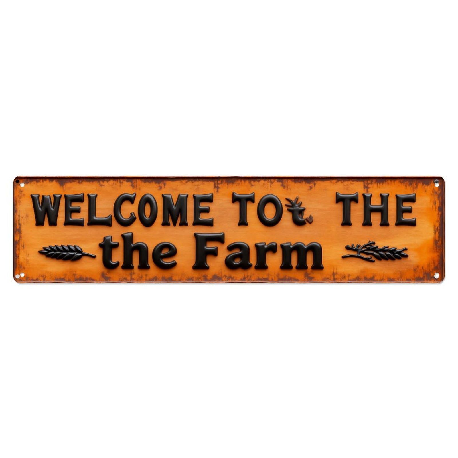 Welcome To The Ranch Tin Sign Vintage Metal Sign Home Bar Garden Indoor & Outdoor Wall Decor Retro Metal Poster 4x16 Inch