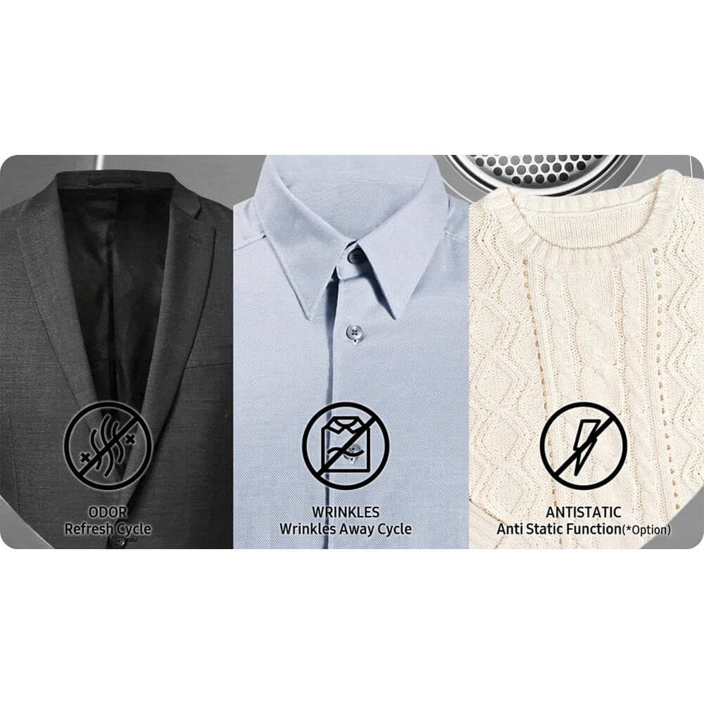 Samsung Smart 4.7 Cu Ft Top Load Washer & 7.4 Cu Ft Electric Dryer, Sensor Stops Overdrying, Low Vibration Quiet Wash, WaterJet w/Power Cords, Hoses, Vent Duct, 1 Year CPS Protection Bundle (Black)