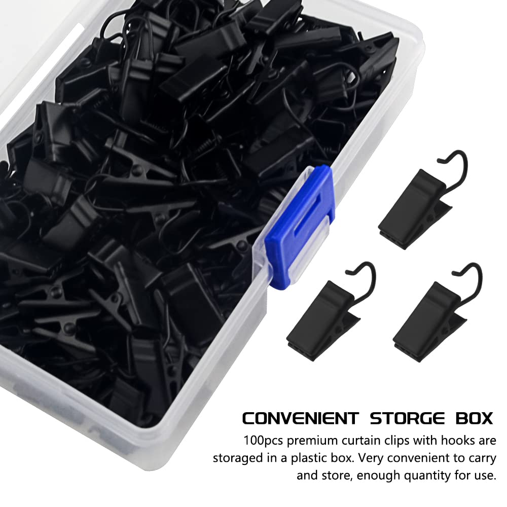 30 Clip Per Tende Piccole In Acciaio Inox Nero - Ganci Resistenti Per Campeggio Luci E Tende Da Sole