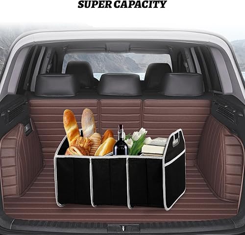 Miniatura 4 de Organizador de almacenamiento de automóvil, consolas y organizadores automotrices, organizador de maletero, almacenamiento con asas reforzadas, 3