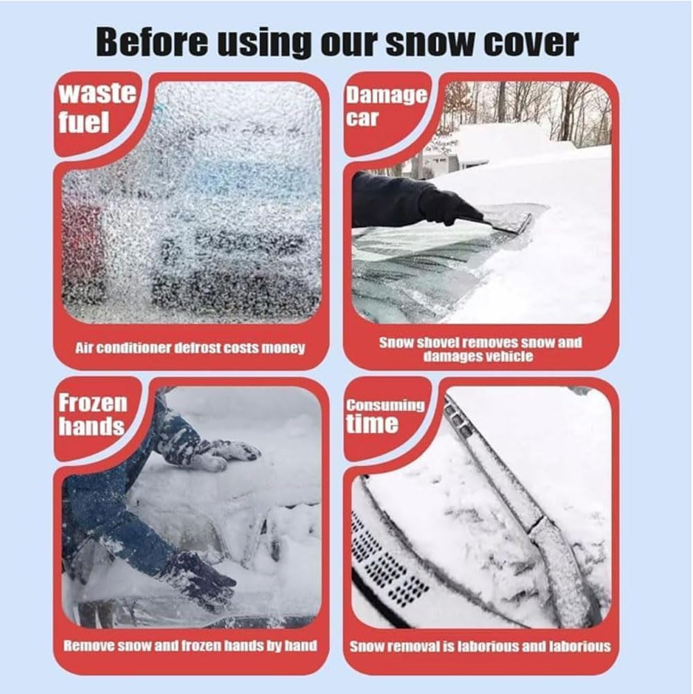 Car Windshield Guard for Golf B5 B6 B7 B8 SE ID4 Bora EOS UP Caddy Jetta, Snow Frost Protection Cover Against Ice Shield Anti-Hail Protector Winter Emergency Covers Harsh Weather