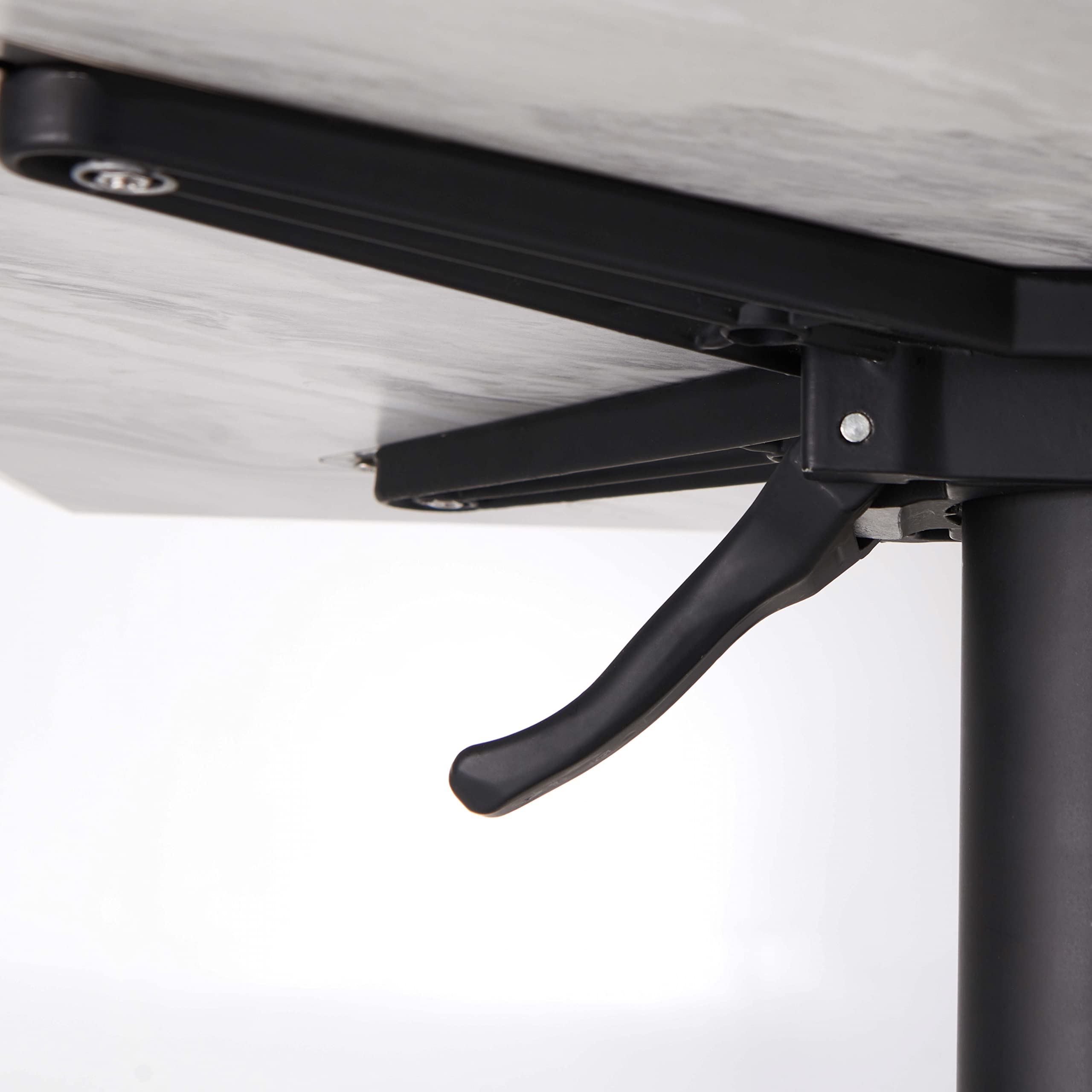 Oviala Pied de Table avec système inclinable en Aluminium Noir Klipo