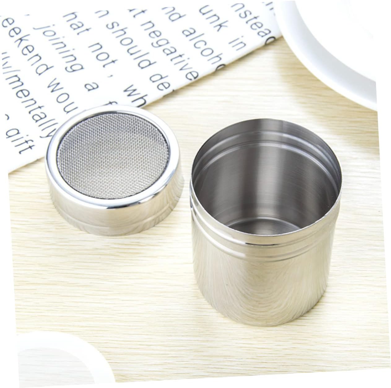 3pcs Stainless Steel Seasoning Shaker Spice Dispenser for Icing Sugar Cocoa Pepper and Flour Moisture Design for Freshness Baking and Cooking