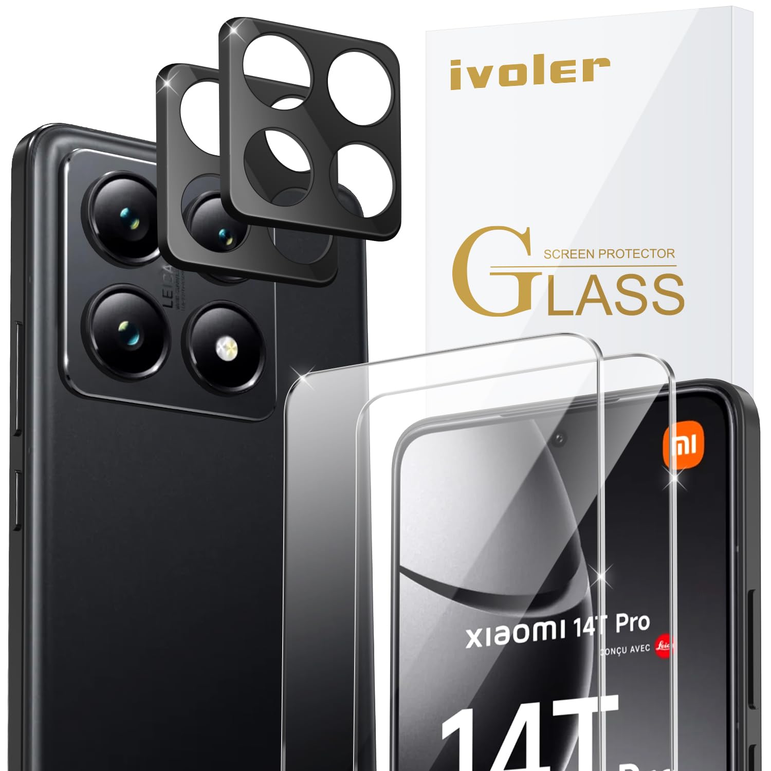 IVoler Vetro Temperato Per Xiaomi Redmi Note 14 5G – 2 Pezzi Schermo + 2 Pezzi Fotocamera, Durezza 9H, Antigraffio, HD Chiaro - 2