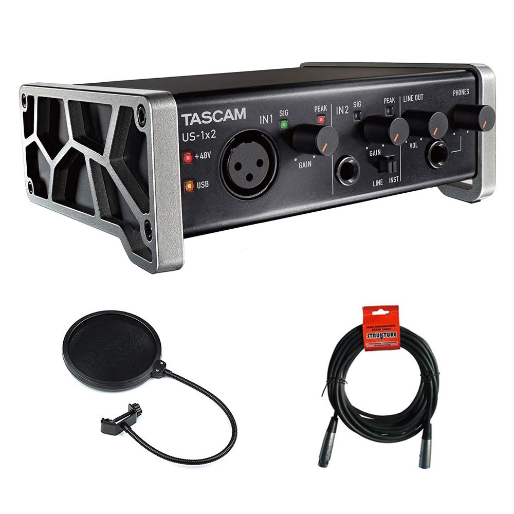 Tascam Us 1x2 1 In 2 Out Usb Audio Interface With Xlr Xlr Cable Pop Filter Bundle Buy Online In Bosnia And Herzegovina At Bosnia Desertcart Com Productid