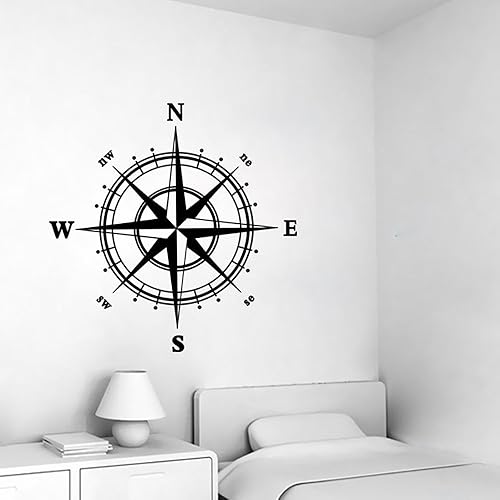Calcomanías de pared para bebé niña viaje cocina brújula mural dormitorio calcomanía de arte de pared calcomanía de mapa decoración del hogar