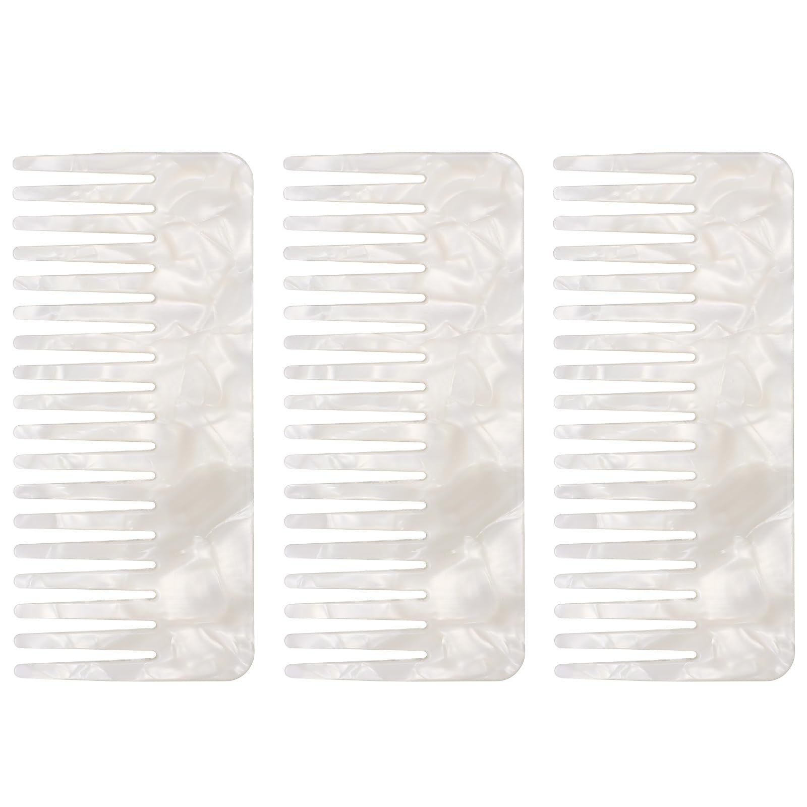 Beaupretty Hair Detangling Comb 3 Pieces Tortoiseshell Hair Comb Simple Vintage Barber Shop s Anti Static Plastic Large Hairdressing Tools For Salon Styling Home, White