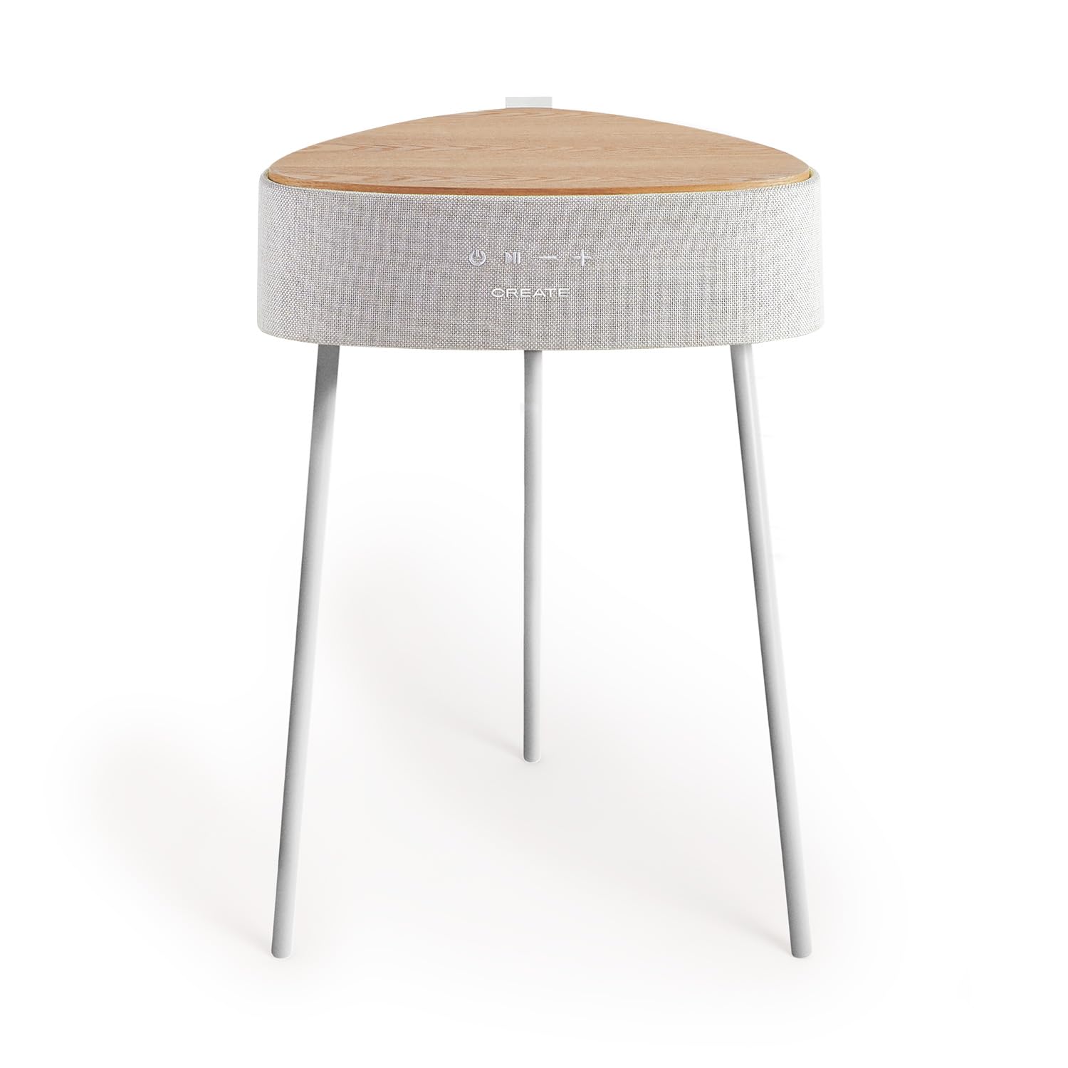CREATE / Speaker Table 180 / Mesa Altavoz Madera Natural/Sonido unidireccional 180º. Bluetooth 5.0. Cargador inalámbrico. 5h de autonomía. Formato MP3. WMA y WAV.
