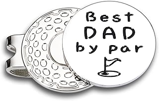 Golf Ball Marker Hat Clip, Best Dad by Par, Christmas Stocking Stuffer for Golf Dads Gift for Husband, Dad Gifts from Daughter Son, Daddy Birthday Gift, New Dads to Be Gifts, Pregnancy Announcement