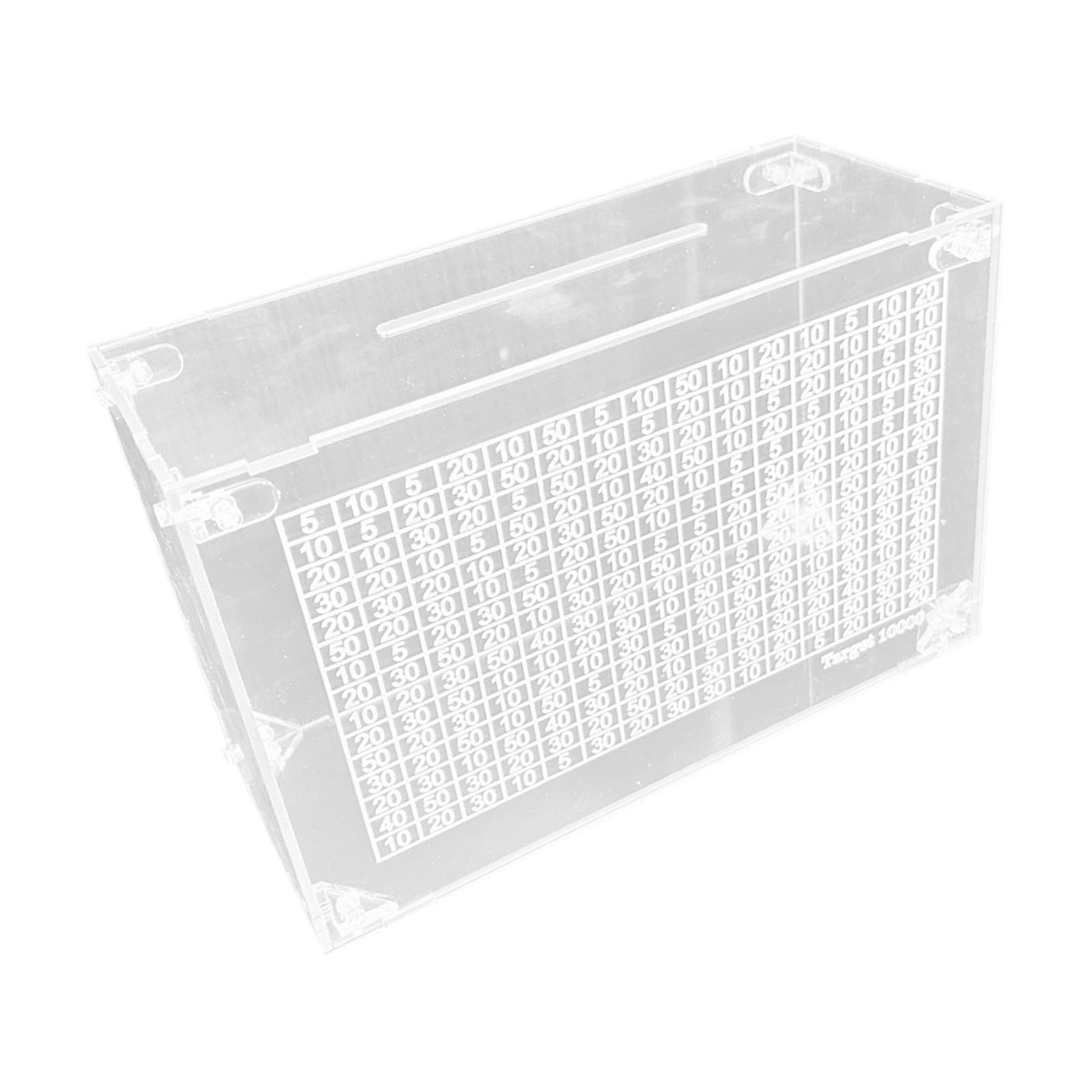 Tsophreniq Budgeting Tool Clear Acrylic Money Saving Jar Challenge Coin Box for Effective Saving and Expense Tracking Case Gift Budget Planning Piggy Banks