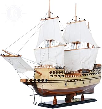 Old Modern Handicrafts Fully Assemble May Flower Ship Model - Museum Quality Fully Assembled Model Ship - 31.0L x 8.5W x 25.0H Inches