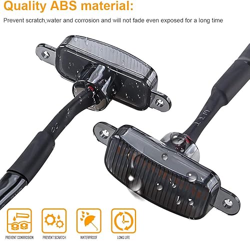 Miniatura 5 de Sidaqi 4 luces LED de 12 W ámbar para rejilla delantera de automóvil, luces de circulación diurna ámbar, DRL, cubierta de parachoques delantero,