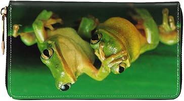 Amazon | [NEKKII] 緑蛙 カエル 長財布 携帯に便利 レザー ウォレット