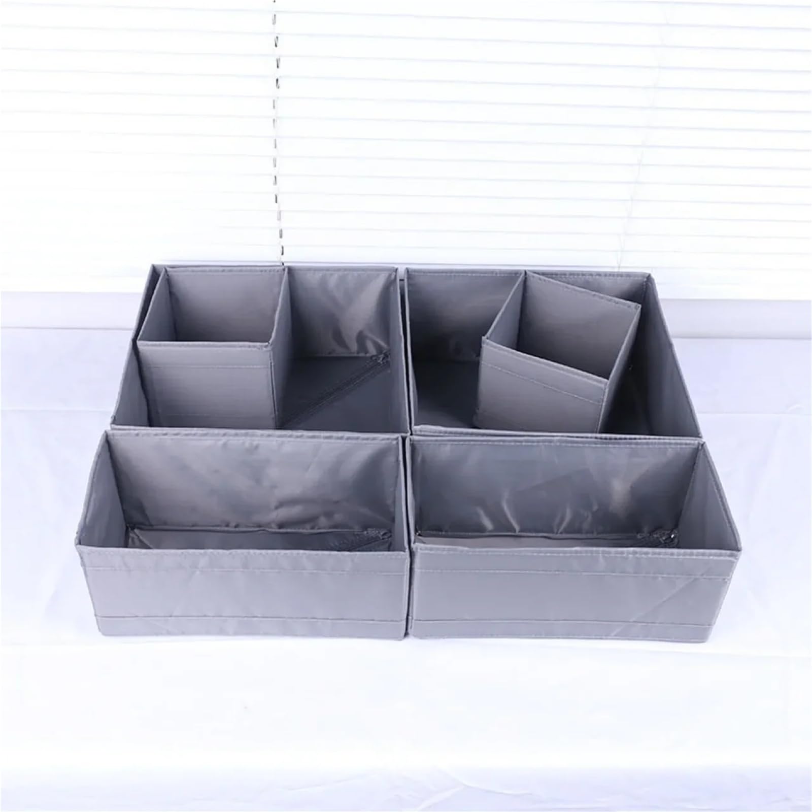 Oxford-Stoff-Schublade, sechsteiliges Set, Scoubidou, spezielle waschbare Aufbewahrungsbox(WHITE,Six-piece (2 l 2 m and 2 s))