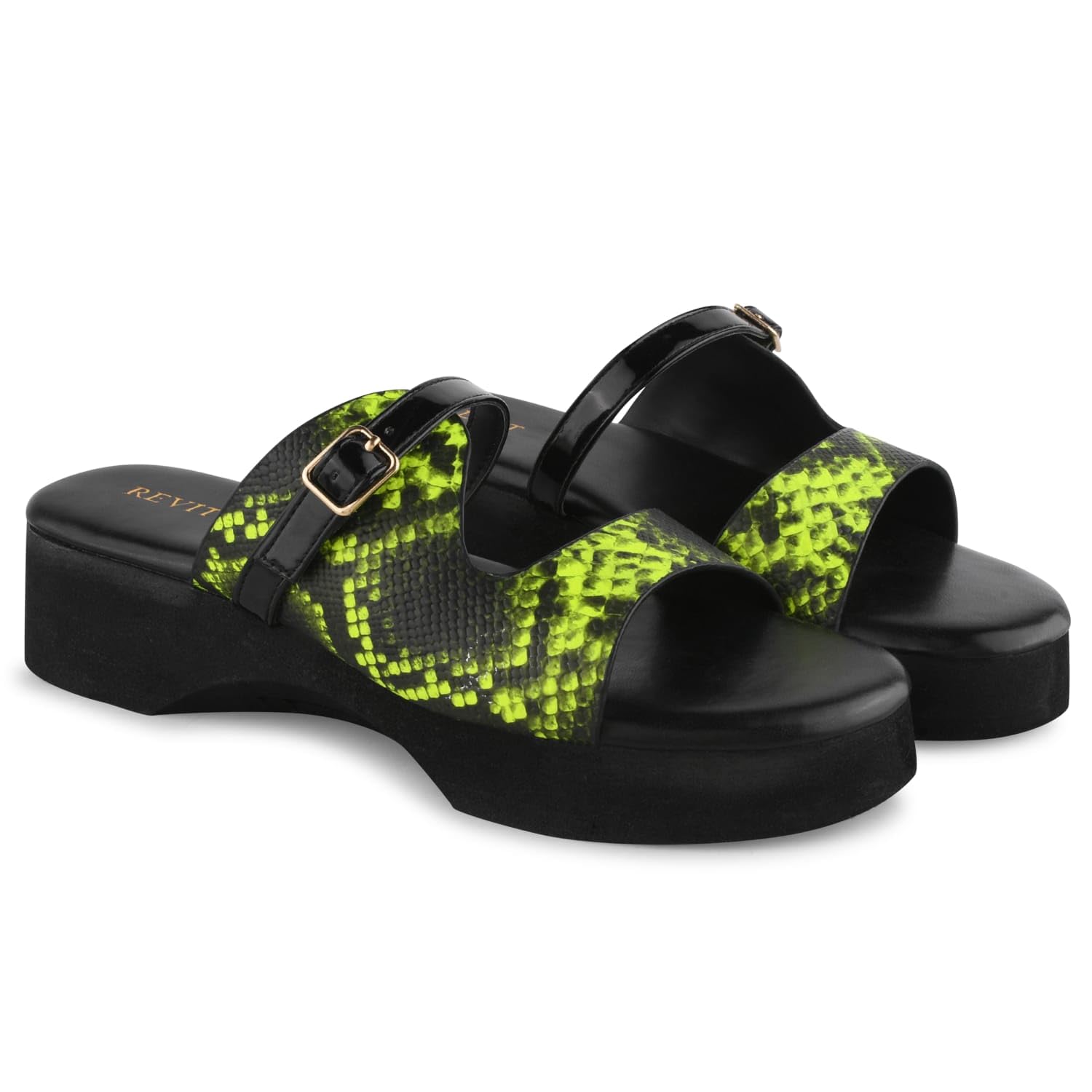REVIT Printed Wedges Heels For Women (Neon Green, 5) (B0D8D1BYNT) Amazon Price History, Amazon Price Tracker