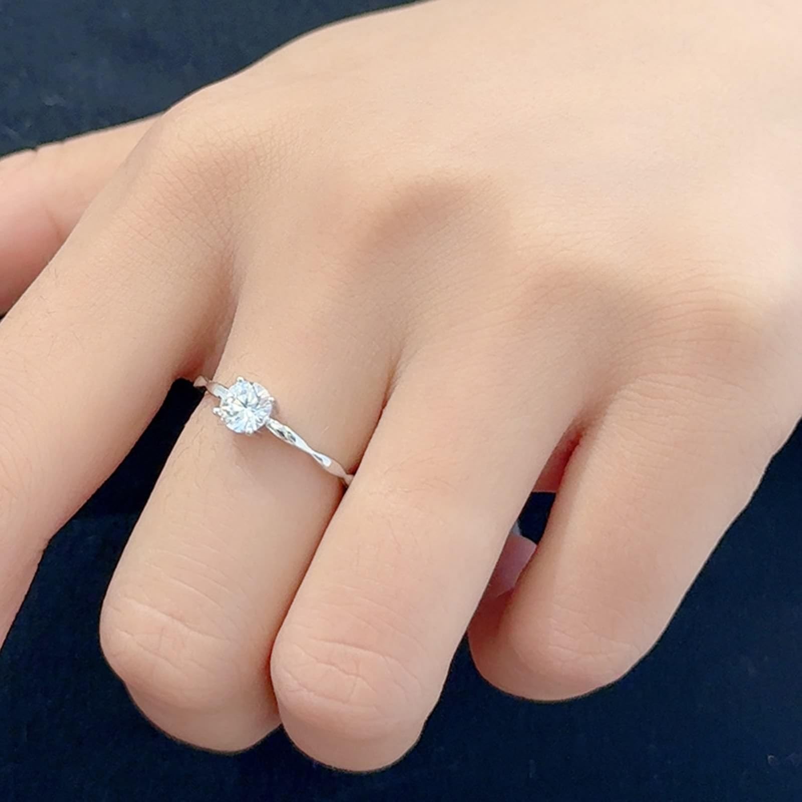 Epinki Złote obrączki ślubne 18K, klasyczne pierścionki przyjaźni z laboratorium, diament, pierścionek ślubny Platinum PT950 prawdziwe złoto, biżuteria, rozm. 47-65