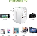 Universal Travel Plug Adapter Worldwide International All in One Portable Travel Adapter Wall AC Power Plug Adapter Wall Charger with Dual USB Charging Ports for USA EU UK AUS Cell Phone Mobile Laptop gallery image
