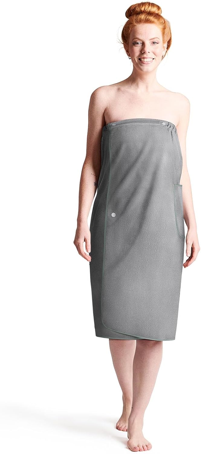 AOMIG Wrap Towel Robes for Women 80x140cm Quick Dry Thick Large Soft Bath Towels with Pockets Microfiber Plush Bathrobes for Women Towel Wrap in Shower Sauna Spa & Beach Cover Ups (Grey) - Image 8