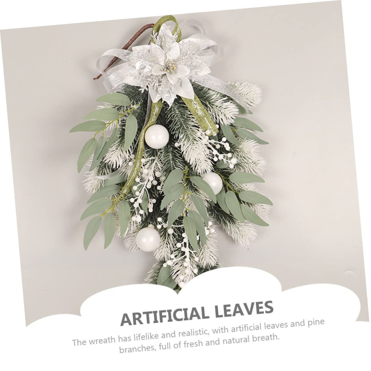 IMIKEYA Lot De 2 Couronnes De Noël Artificielles pour Décoration Murale De Jardin Décoration Polyvalente Et Élégante pour La Maison