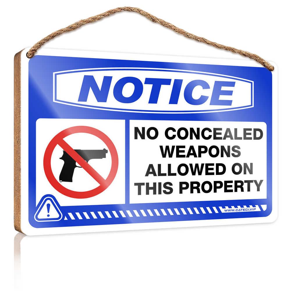 HMQW Fun Signs For Home Decor Notice No Concealed Weapons Allowed On This Property Wooden Sign Farmhouse Decor Signs Funny Bathroom Decor(23X35CM)