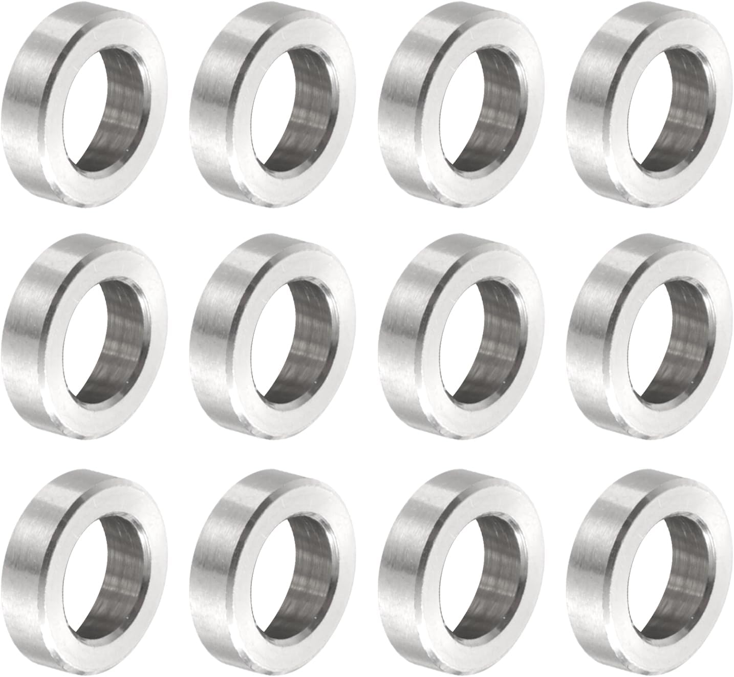 uxcell 12pcs Stainless Steel Spacer 6.2mm Bore x 10mm OD x 2mm Length Screw Bushing Plain Finish Round Metal Spacer for M6 Screws Bolts and Rods