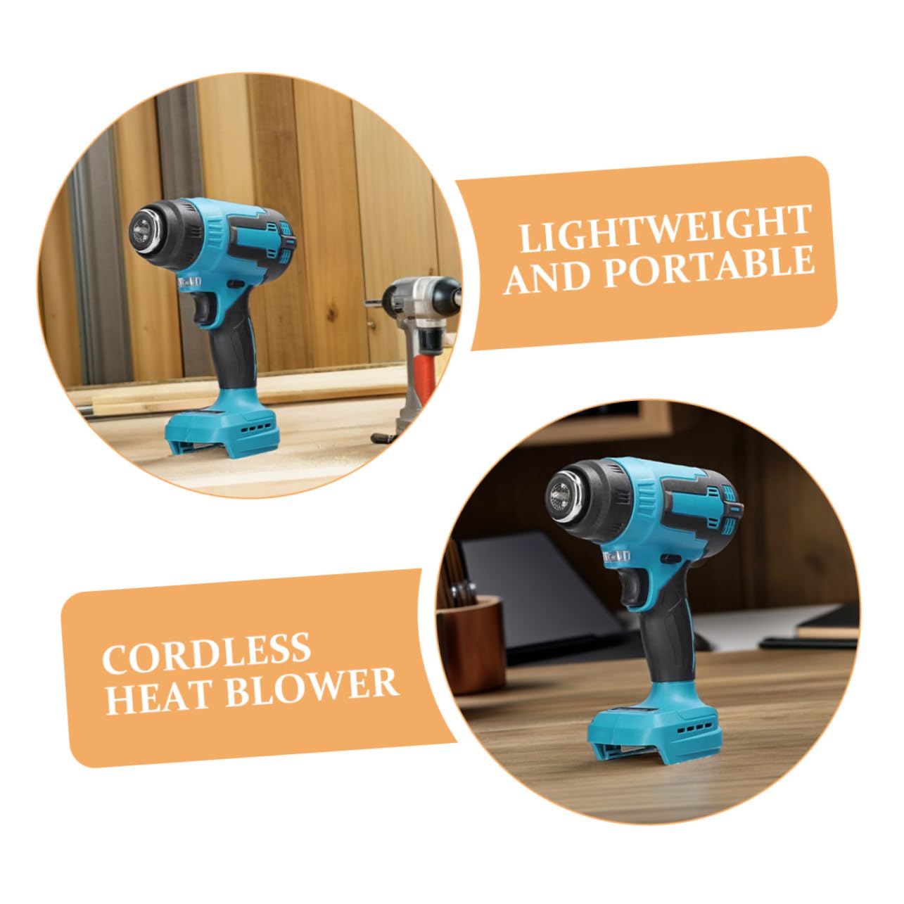 SHINEOFI Soffiatore Di Calore Senza Fili Utensile Ad Aria Calda Con Ugelli Compatibili Con Batteria 18v Per Riscaldamento Rapido Utilizzo Versatile Casa Garage Esterni Tubi Termoretraibili