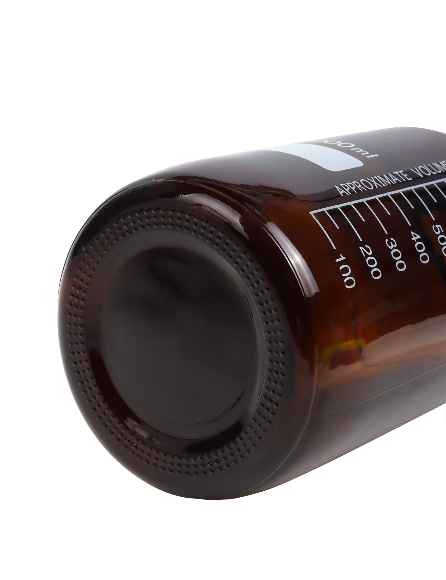 Paquete de 4 botellas de vidrio de borosilicato ámbar de 1000 ml de reactivo de laboratorio/botella de almacenamiento con tapón de rosca azul GL45