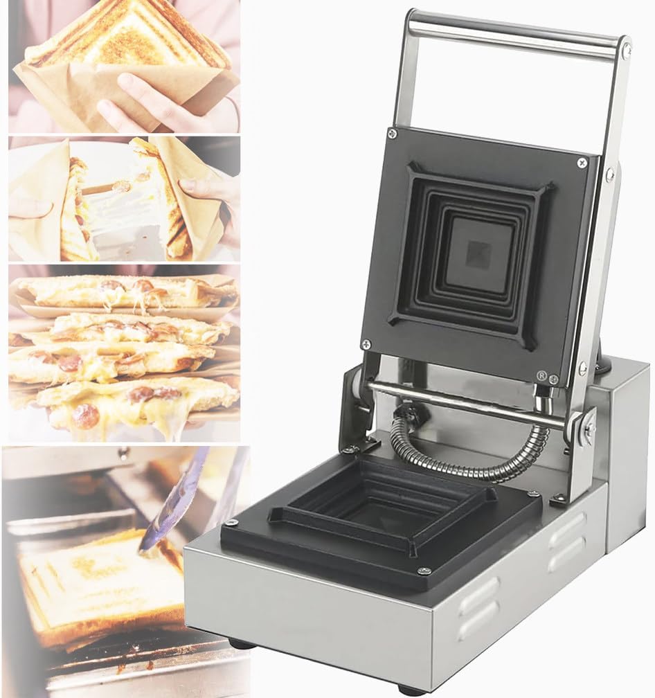 Commercial Sandwich Panini Press Maker Panini Toaster for Breakfast, Sandwich Pan, Camping, Ham, Steaks Compact Electric Grill