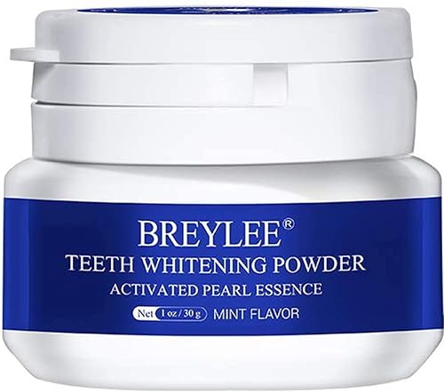 Polvo blanqueador de dientes, polvo de brillo de dientes Pearl Essence, blanqueador de dientes natural BREYLEE que elimina las manchas causadas por