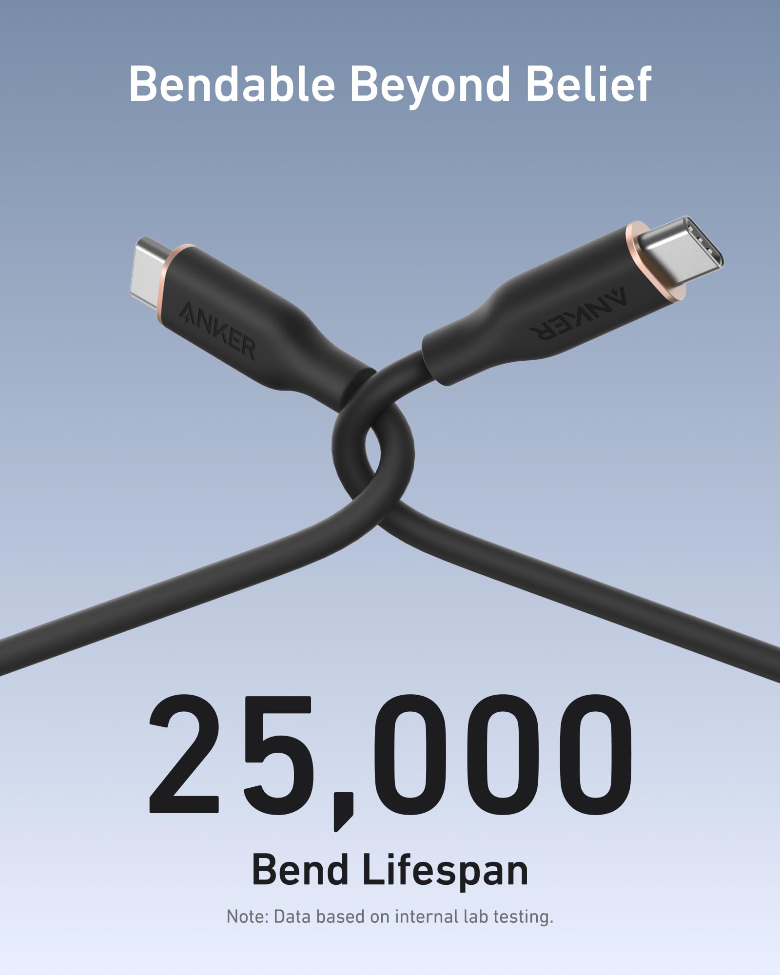 Anker Cable USB C, cable de carga rápida tipo C de 240 W (paquete de 2, 6 pies, negro) | USB 2.0 para iPhone 17 / 16 / 15 Series, MacBook Pro 2020 y más