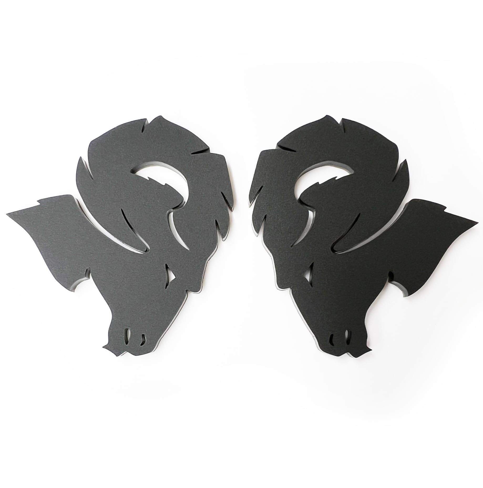 Factotum MotorSports Custom Emblem for Ram 1500 2500 3500 Fender badge Hellcat Style Head,Matte Black