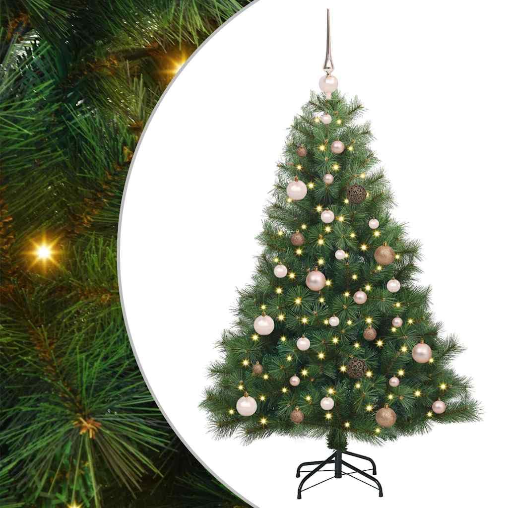 Sztuczna choinka zielona 150 cm z uchwytem PVC i plastikiem LED USB
