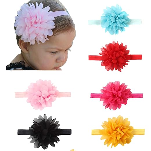 Baby Girl Flower Headbands Set of 6
