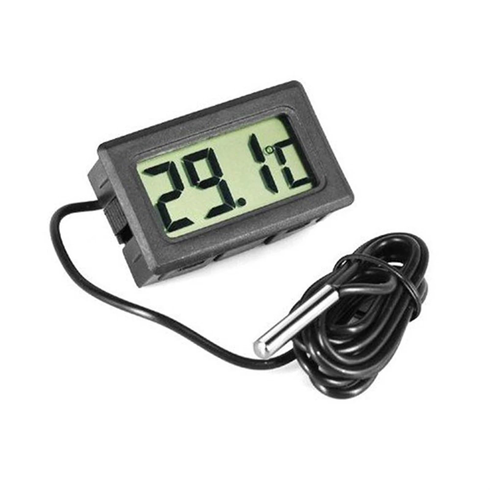 10pcs Mini Digital Temperature Thermometer For Fridges Freezers Coolers Aquarium Chillers Mini 1M Probe Black
