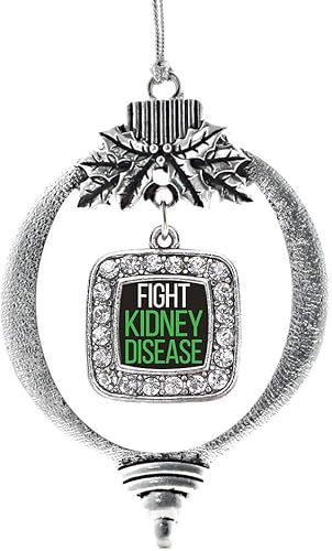 Miniatura 76 de Inspired Silver - My Vintage Initials - Adorno con dije de letra J - Adornos navideños cuadrados de plata con joyas de circonita cúbica