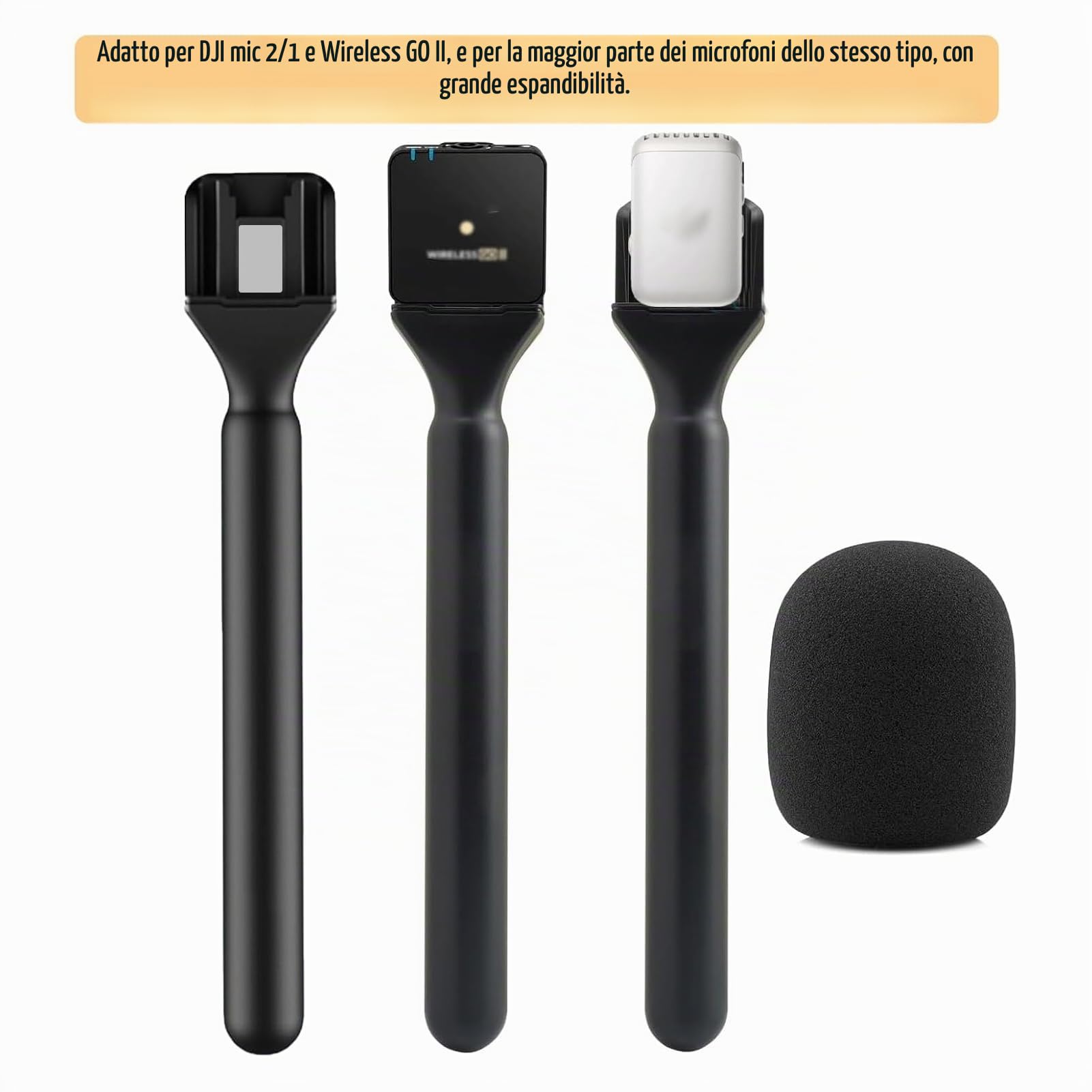 Magnético Supporto per DJI Mic 3/Mini/1/2/Rode Wireless GO II/Insta360 X5 Air Manico Rig Mic Flag Intervista Lavalier Microfono Wireless Adattatore Supporto Portatile per Hollyland Lark M1/per Synco
